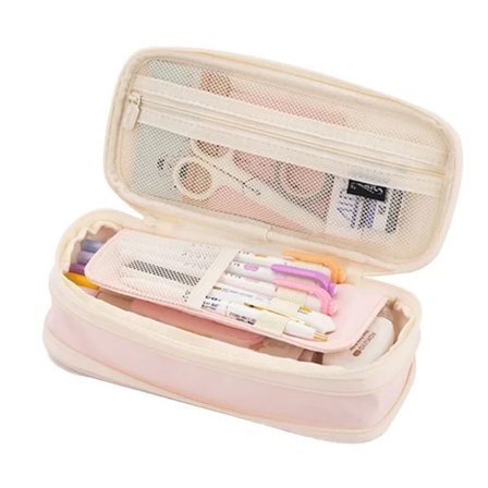 Large Capacity Pencil Case for Elementary School and Pink Pink
