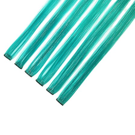 Syntetisk 6st Clip i Hot Pink Hair Extensions Mix glitter, 22 tums färgat hårförlängning, 2 i 1 Rainbow Hair