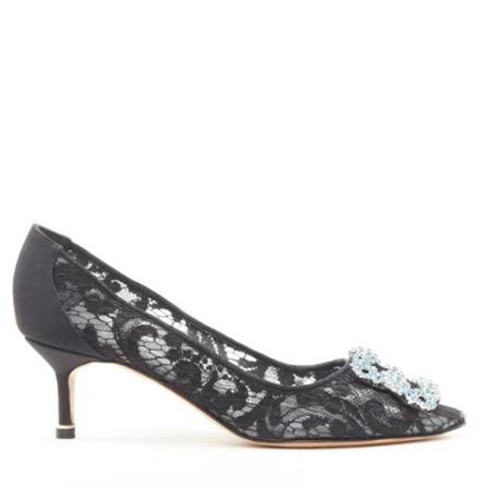 Manolo Blahnik Pre-owned Pre-owned Blonder heels Sort, Dame Vintage Sko