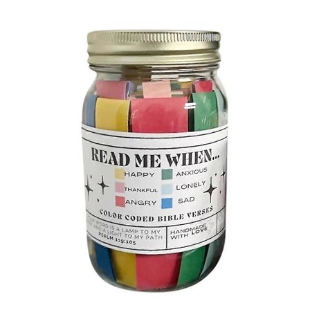 Bibelverskrukke til følelser og, Jesus Skriftkrukke, Bibelvers i en krukke til andagtsgave