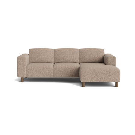 Toledo Chaiselongue-Sofa, rechts in Puente Greige, stilvolles Design mit großzügiger Sitzfläche, Nozag-Federn für hohen Komfort, Höhe 78cm