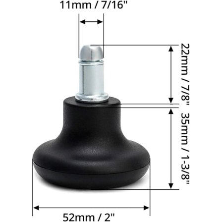 Kontorstol glide-fødder, 5 stk., gulv glide-fødder til kontorstol, drejelig