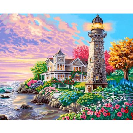 30x40cm 5D DIY Diamantmaleri Fuld, Havnefyr Serie#