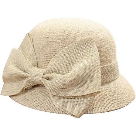 Mote Solhatt for Kvinner Strandhatt Halmhatt Sommerhatt (Beige)
