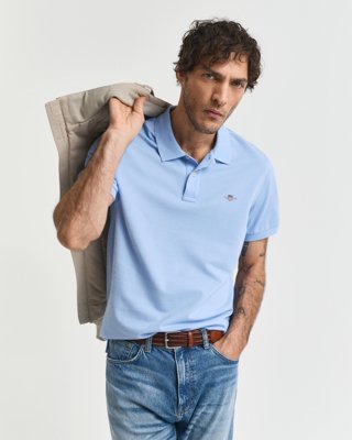 GANT - Klassisk piquéskjorte i regular fit til herre capri blue