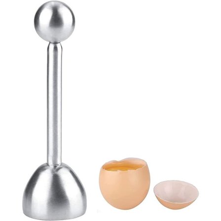 Eggverktøy Eggåpner, Rustfritt Stål Eggkutter Egg Topper Eggknuser for Myke og Hardkokte Egg Kreativ