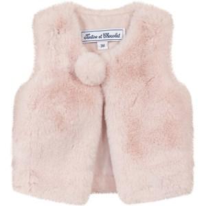 Tartine et Chocolat Rose Pale Faux Fur Vest 6 Months - Coats and jackets - 6 months - Pink