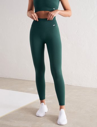 aim ́n Ribbed Seamless Tights - Green - XS