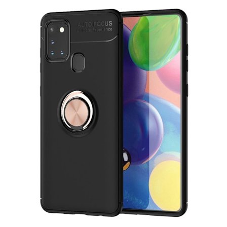 Ringo kuoret - Samsung Galaxy A21s - Musta / Ruusukulta