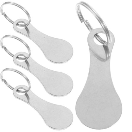 4 stk. Rustfrit Stål Indkøbsvogn Mønt Nøglering Bærbar Vogn Token Nøglering Til Bekvem Dagligvarehandel Shopping Til Supermarked Rejser