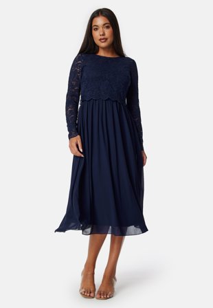 Bubbleroom Occasion-Lace Long Sleeve Midi Dress-40