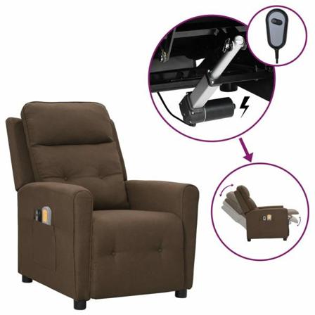 Vidaxl Elektrisk Massagefåtölj Brun Tyg Brun