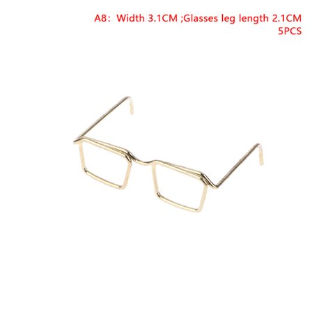 5 STK Retro Doll Miniatyrbriller Linseløse Eyewear Leketøy DIY Doll