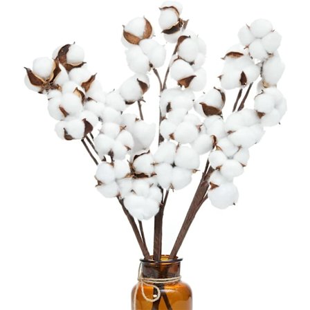 Naturlige tørrede bomuldsstængler Bondehus Kunstig blomst Fyld Flo