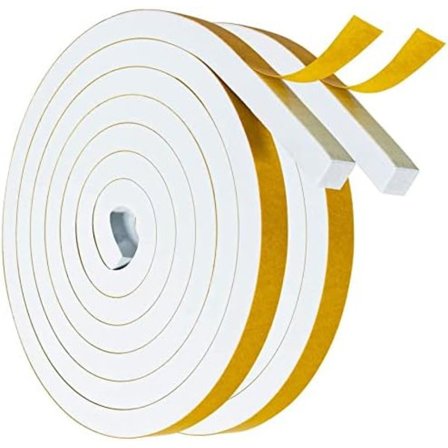 Værbestandige skumlister for tetting av selvklebende dører og vinduer for å forhindre kald vind 2 ruller totalt 4M lange hvite