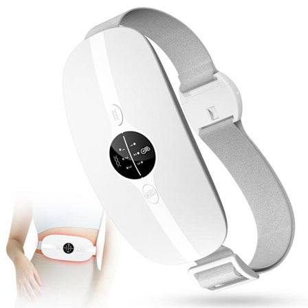 Kuukautiskipuja lievittävä lämpötyyny, lämpövyö, lämmittävä hierontatyyny, 3 lämpötilatasoa, 3 hierontatilaa kuukautiskipujen lievitykseen (valkoinen)