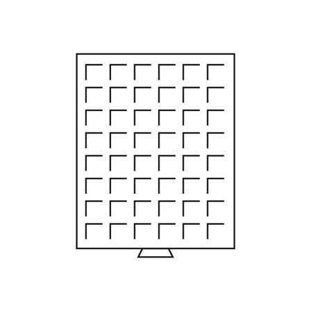 Møntboks - Røgfarvet - 48 kvadratiske inddelinger indtil 28 mm Ø