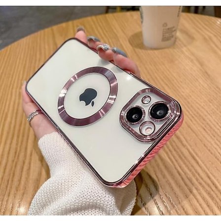 Genomskinligt magnetiskt telefonfodral för iPhone 14 13 12 11 Mini Pro Max Plus med MagSafe-Perfekt