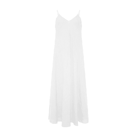Tiffany Abbelone, Long Dress, Linen - White Klänningar Dam Vit M/L