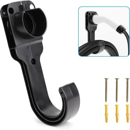 EV Typ 2 Väggfäste för Kabel, Laddkabelhållare, Universell 2 i 1 Väggladdningsstöd EU Elfordonsladdning med Robusta Delar