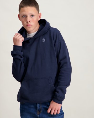 Abercrombie AFB ESSENTIALS FLEECE HOODIE Niebieski Bluzy z kapturem Chłopiec - Kids Brand Store