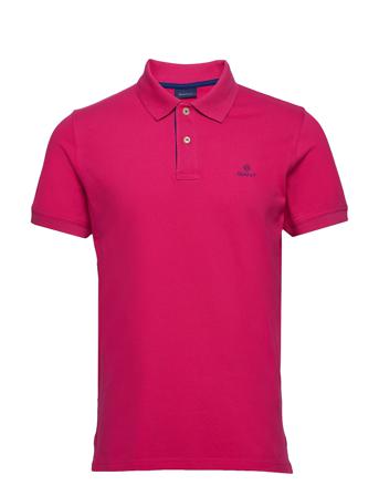 Contrast Collar Pique Ss Rugger Polos Short-sleeved Vaaleanpunainen GANT