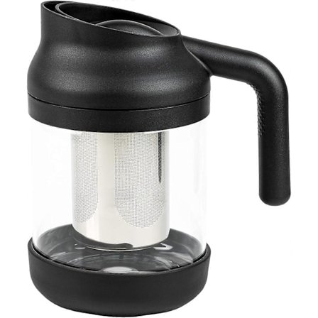 Svart, 1100 ml, Cold Brew Kaffebryggare med Plasthandtag och Glas 24 timmars bryggning