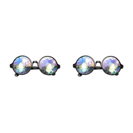 1/2/5 För Kaleidoscope Rave Glasögon Glasögon Prop för musik Black 13.6cm 2Set