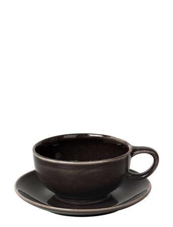 Cup With Saucer Nordic Coal Home Tableware Cups & Mugs Tea Cups Grå Broste Copenhagen