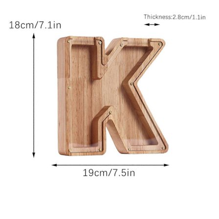 Henkilökohtainen puinen nimellä varustettu säästölipas Puinen talletuslipas Kaksikymmentäkuusi englanninkielistä kirjainta FAN20240934