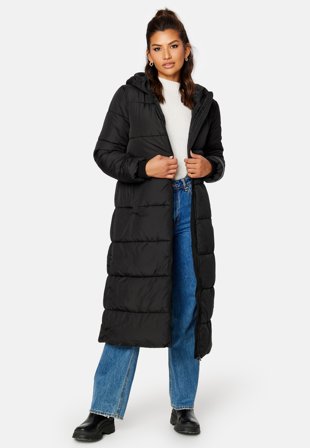 Pieces Bee New Ultra Long Puffer Black Klær