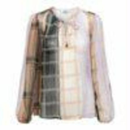 &Co Woman Alicia Check Shirt , Beige , Dames , Maat: S