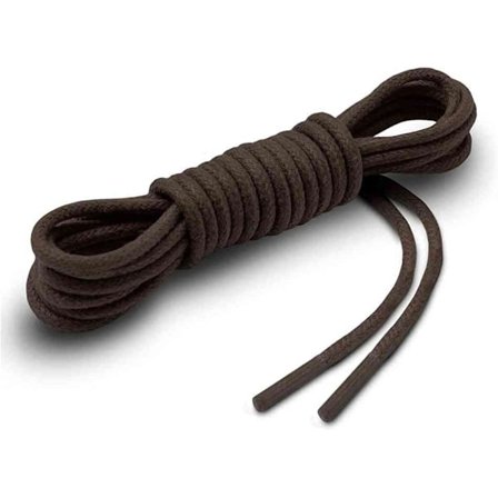 Runda Vaxade Skosnören - Bomull Mörkbrun