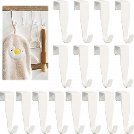 Dørkroge Bøjle Over Døren Tøj Hvid Over Døren Bøjle til Hjem Køkken Dekoration 16 stk