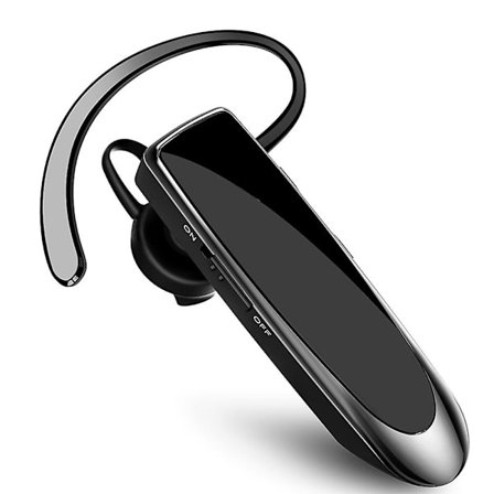Bluetooth-øretelefon V5.0 Trådløst håndfrit headset med mikrofon 24 timer køreheadset 60 dages standby-tid(Sort)