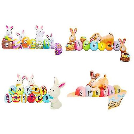 Påske Dørkarm Dekorasjon Kanin Egg Trepynt Hjørne Dørdekor