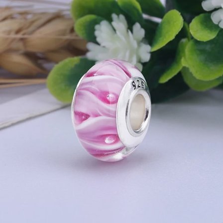 Ny europeisk färgglad Lampwork Glaspärla Murano Plast Aolly Charm Fit Pandora Armband Armband Kvinnor Tjej DIY Smycken Dropship