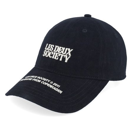 Les Deux - Black unconstructed Czapka Z Daszkiem - Society Black/Ivory Dad Cap @ Hatstore