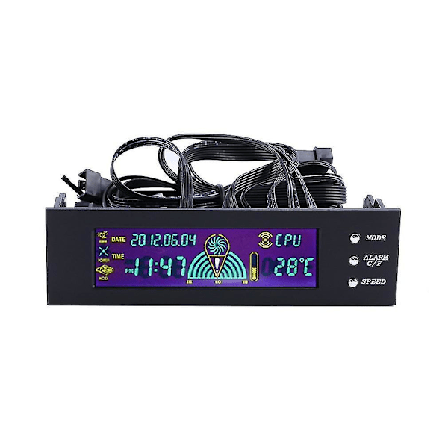 5,25 tommers PC-viftehastighetsregulator med LCD-panel for temperaturvisning