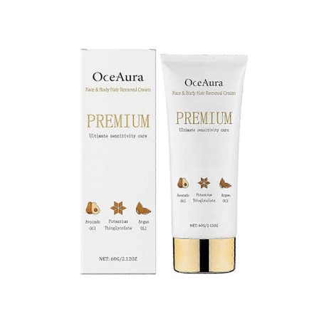 Skonsam Hårborttagningskräm för Ansikte & Kropp - Lugnande, Icke-Irriterande, Uppfriskande Formula - 60g