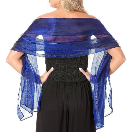 Iridescent Wrap Stole Sjal För Bröllop Brudtärnor Baler & Fester, Marinblå