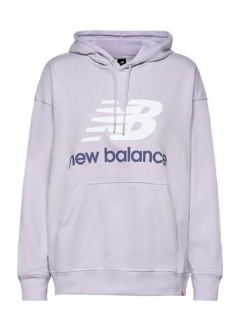 Nb Essentials Stacked Logo Over D Pullover Hoodie Hoodie Lila New Balance