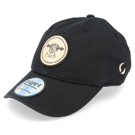 Pippi Långstrump - Svart unconstructed Keps - Kids Pippilotta Black/Sand Dad Cap @ Hatstore