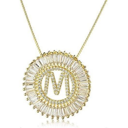 Halsband med alfabetshänge, berlocker, kvinnor, initial bokstav, kedjehalsband