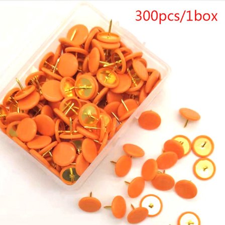 300 st av 12 färger Färg Plastbelagda kartnålar Platt huvud Knappnålar Cork Board Office Creative Stationery
