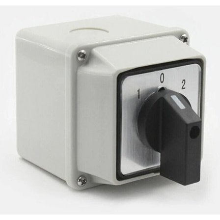 Universal Rotary Cam Selector Switch LW26-20A 380V - 8 Terminaler 3 Posisjoner 1-0-2 Venderbryter med Hovedbryter TopHomer