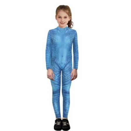 Avatar 2D/3D digitaalinen printti unisex cosplay-body, Patilan tyyli, sopii juhliin, lasten koko M, 130 cm