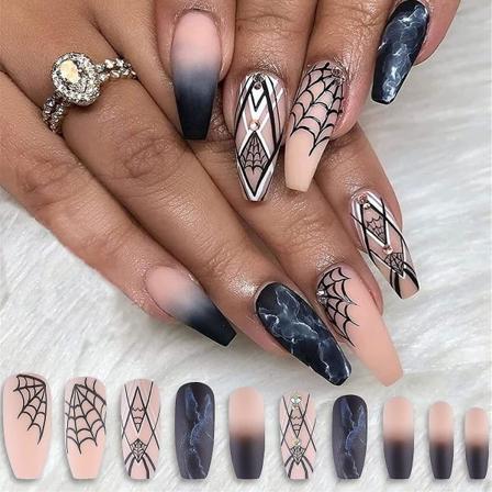 Ranskalaiset luksusteekynnet Erikoispitk painallus Butterfly tekojalokivikynsill Valkoinen neli akryyli tekokynnet - K rjet 24 kpl