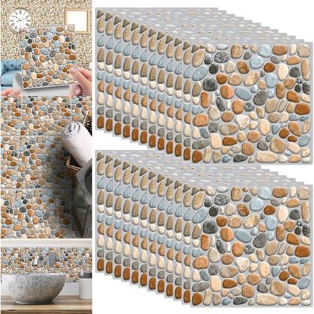 20×20cm harmaa laattatarra, 24 kpl, vedenpitävä itseliimautuva laattatarra keittiöön, olohuoneeseen, kylpyhuoneeseen, kodin sisustukseen