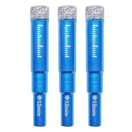 Sett med 3 tørre diamantbor, lite diamant hullsagsett